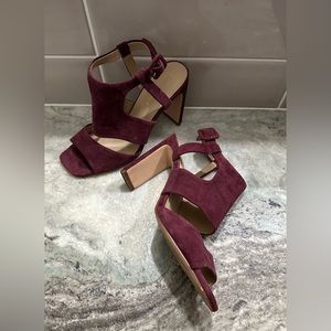 Enzo Angiolini Suede Open Toe Heeled Sandal Size 7.5